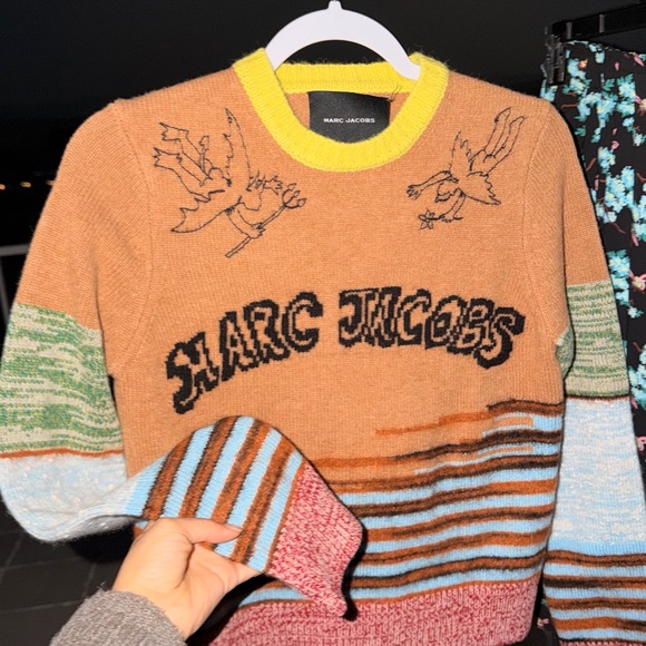 Marc Jacobs Tattoo Crewneck Printed Wool Sweater - Picture 5 of 6